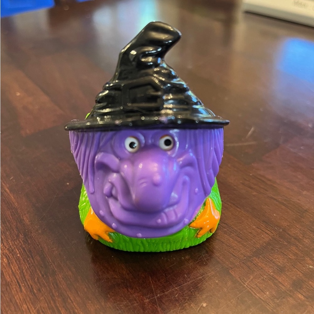 VNTG 1998 Haunted Halloween Green Monster in Witch Mask